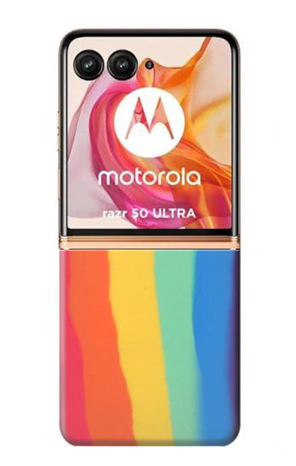 S3799 かわいい縦水彩レインボー Cute Vertical Watercolor Rainbow Motorola Razr 50 Ultra バックケース、フリップケース・カバー