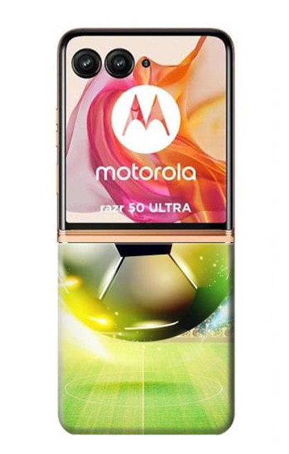 S3844 輝くサッカー サッカーボール Glowing Football Soccer Ball Motorola Razr 50 Ultra バックケース、フリップケース・カバー