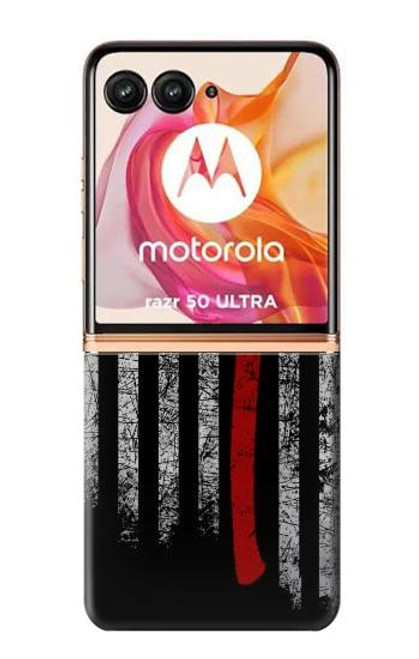 S3958 消防士の斧の旗 Firefighter Axe Flag Motorola Razr 50 Ultra バックケース、フリップケース・カバー