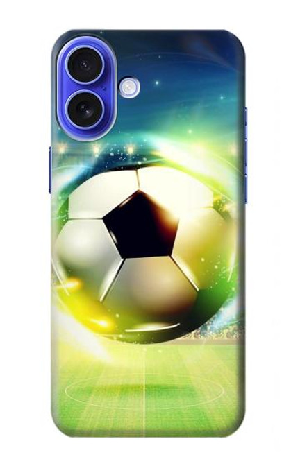 S3844 輝くサッカー サッカーボール Glowing Football Soccer Ball iPhone 16 バックケース、フリップケース・カバー