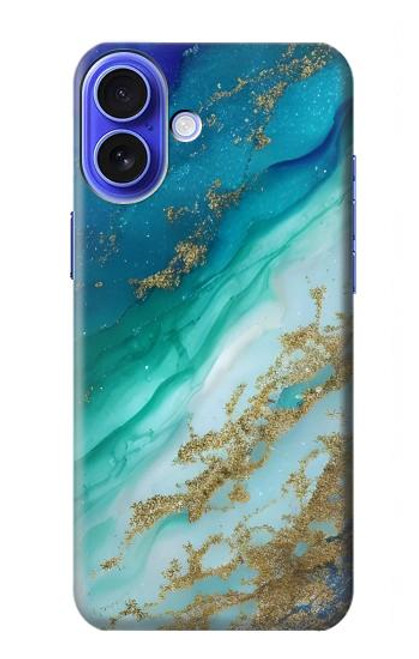 S3920 抽象的なオーシャンブルー色混合エメラルド Abstract Ocean Blue Color Mixed Emerald iPhone 16 バックケース、フリップケース・カバー