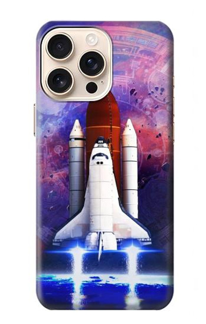 S3913 カラフルな星雲スペースシャトル Colorful Nebula Space Shuttle iPhone 16 pro バックケース、フリップケース・カバー