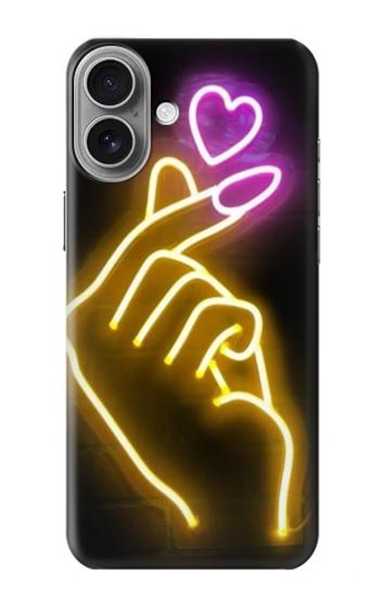 S3512 かわいいミニハート Cute Mini Heart Neon Graphic iPhone 16 plus バックケース、フリップケース・カバー
