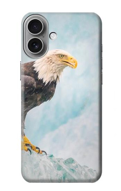 S3843 白頭ワシと氷 Bald Eagle On Ice iPhone 16 plus バックケース、フリップケース・カバー