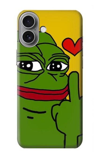 S3945 ペペ・ラブ・ミドルフィンガー Pepe Love Middle Finger iPhone 16 plus バックケース、フリップケース・カバー