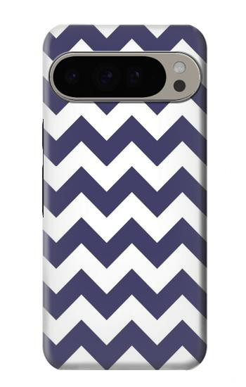 S2345 紺のシェブロンジグザグパターン Navy Blue Shavron Zig Zag Pattern Google Pixel 9 Pro XL バックケース、フリップケース・カバー