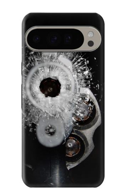 S2387 銃 弾丸 穴ガラス Gun Bullet Hole Glass Google Pixel 9 Pro XL バックケース、フリップケース・カバー