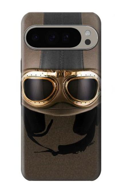 S2645 ヴィンテージブラウンゴーグルオートバイヘルメット Vintage Brown Goggles Motorcycle Helmet Google Pixel 9 Pro XL バックケース、フリップケース・カバー