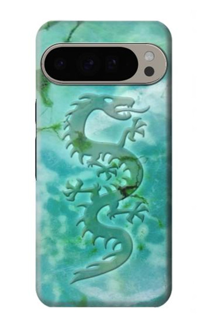 S2653 ドラゴングリーンターコイズストーングラフィックプリント Chinese Dragon Green Turquoise Stone Graphic Printed Google Pixel 9 Pro XL バックケース、フリップケース・カバー