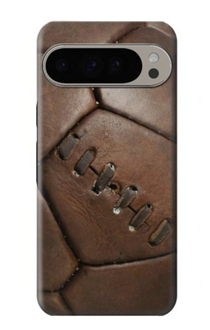 S2661 ヴィンテージレザーサッカーグラフィックプリント Vintage Soccer Football Graphic Google Pixel 9 Pro XL バックケース、フリップケース・カバー