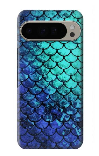 S3047 緑人魚のスケール Green Mermaid Fish Scale Google Pixel 9 Pro XL バックケース、フリップケース・カバー