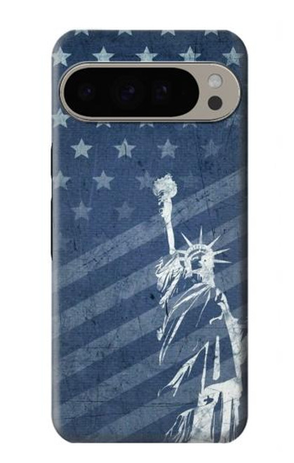 S3450 米国旗の自由の女神 US Flag Liberty Statue Google Pixel 9 Pro XL バックケース、フリップケース・カバー
