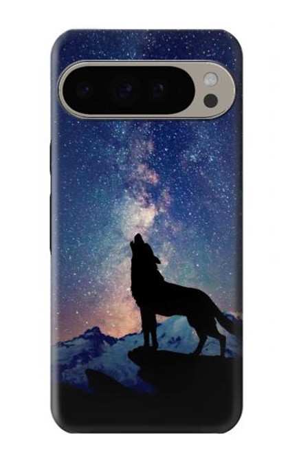 S3555 狼 Wolf Howling Million Star Google Pixel 9 Pro XL バックケース、フリップケース・カバー