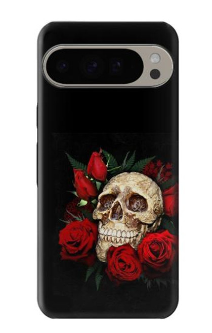 S3753 ダークゴシックゴススカルローズ Dark Gothic Goth Skull Roses Google Pixel 9 Pro XL バックケース、フリップケース・カバー