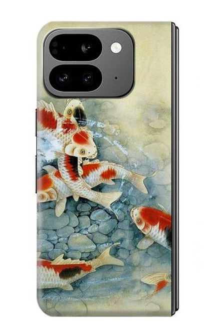 S1654 魚アート絵画 Koi Carp Fish Art Painting Google Pixel 9 Pro Fold バックケース、フリップケース・カバー S1654 魚アート絵画 Koi Carp Fish Art Painting Google Pixel 9 Pro Fold バックケース、フリップケース・カバー