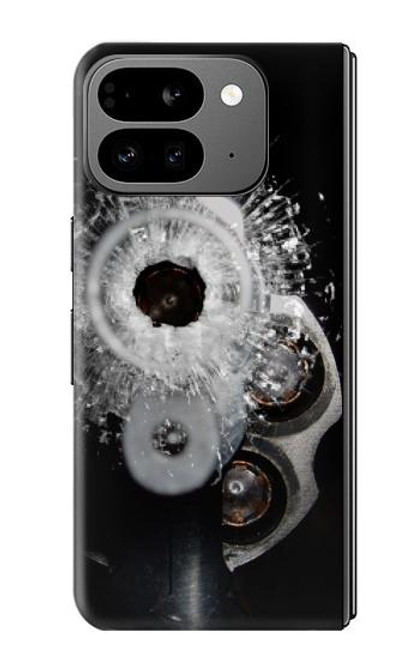 S2387 銃 弾丸 穴ガラス Gun Bullet Hole Glass Google Pixel 9 Pro Fold バックケース、フリップケース・カバー