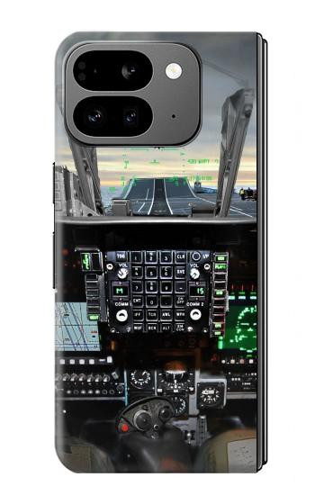 S2435 戦闘機 航空機 コックピット Fighter Jet Aircraft Cockpit Google Pixel 9 Pro Fold バックケース、フリップケース・カバー