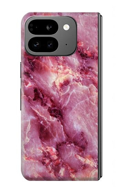 S3052 ピンクの大理石のグラフィックプリント Pink Marble Graphic Printed Google Pixel 9 Pro Fold バックケース、フリップケース・カバー
