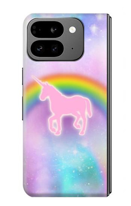 S3070 レインボーユニコーンパステル Rainbow Unicorn Pastel Sky Google Pixel 9 Pro Fold バックケース、フリップケース・カバー
