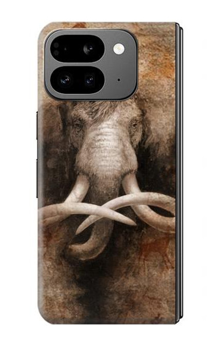 S3427 マンモス古代の洞窟芸術 Mammoth Ancient Cave Art Google Pixel 9 Pro Fold バックケース、フリップケース・カバー