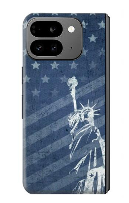 S3450 米国旗の自由の女神 US Flag Liberty Statue Google Pixel 9 Pro Fold バックケース、フリップケース・カバー