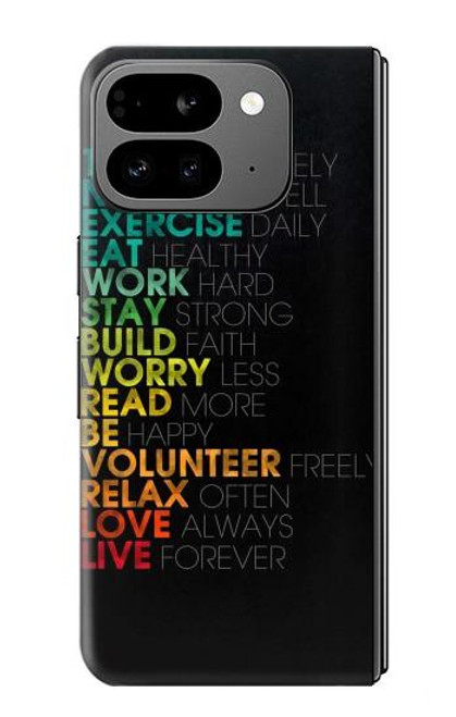 S3523 ポジティブな言葉 Think Positive Words Quotes Google Pixel 9 Pro Fold バックケース、フリップケース・カバー