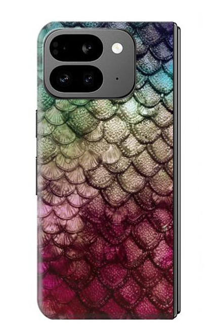 S3539 人魚の鱗 Mermaid Fish Scale Google Pixel 9 Pro Fold バックケース、フリップケース・カバー