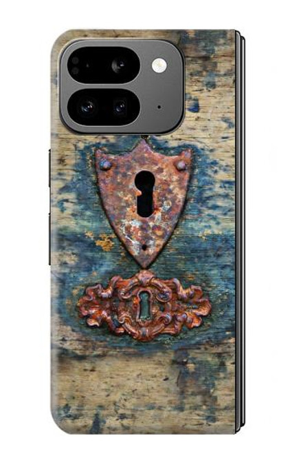 S3955 ヴィンテージ鍵穴ウェザードア Vintage Keyhole Weather Door Google Pixel 9 Pro Fold バックケース、フリップケース・カバー