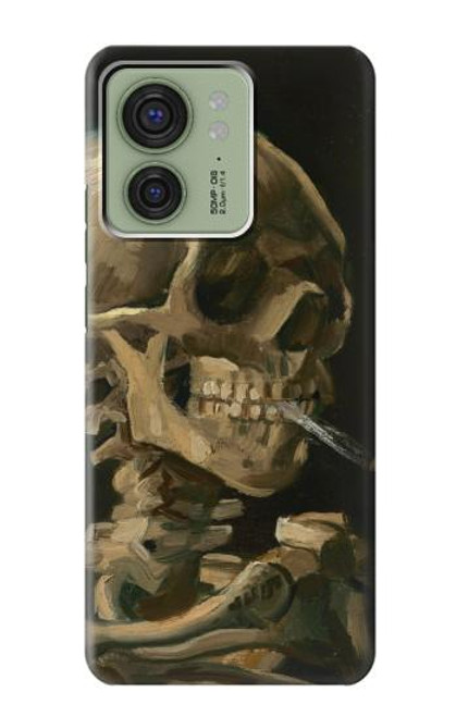 S3358 ヴィンセント・ヴァン・ゴッホ スケルトンタバコ Vincent Van Gogh Skeleton Cigarette Motorola Edge (2023), Edge 40 バックケース、フリップケース・カバー