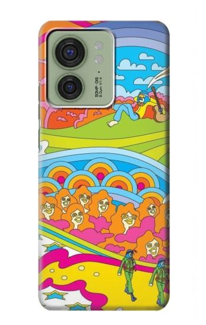 S3407 ヒッピーアート Hippie Art Motorola Edge (2023), Edge 40 バックケース、フリップケース・カバー