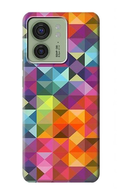 S3477 抽象的なダイヤモンドパターン Abstract Diamond Pattern Motorola Edge (2023), Edge 40 バックケース、フリップケース・カバー