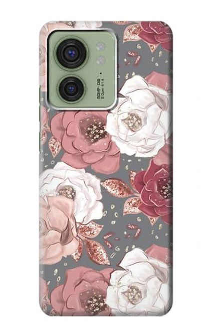 S3716 バラの花柄 Rose Floral Pattern Motorola Edge (2023), Edge 40 バックケース、フリップケース・カバー