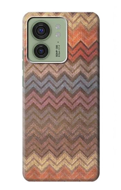 S3752 ジグザグ生地パターングラフィックプリント Zigzag Fabric Pattern Graphic Printed Motorola Edge (2023), Edge 40 バックケース、フリップケース・カバー