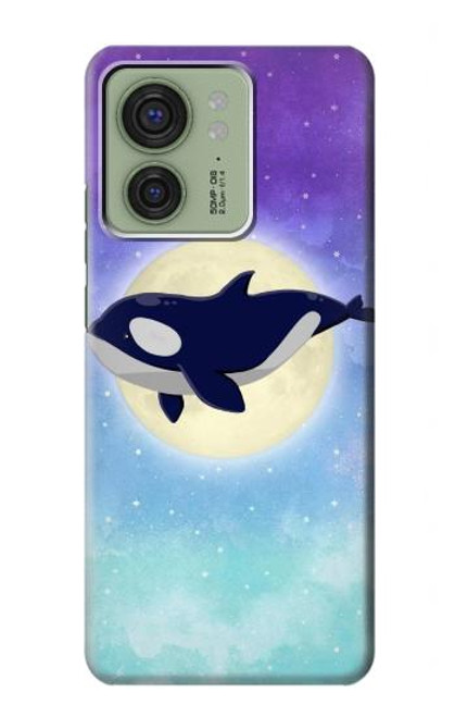 S3807 キラーホエールオルカ月パステルファンタジー Killer Whale Orca Moon Pastel Fantasy Motorola Edge (2023), Edge 40 バックケース、フリップケース・カバー