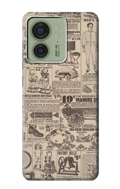 S3819 レトロなヴィンテージ紙 Retro Vintage Paper Motorola Edge (2023), Edge 40 バックケース、フリップケース・カバー