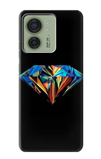 S3842 抽象的な カラフルな ダイヤモンド Abstract Colorful Diamond Motorola Edge (2023), Edge 40 バックケース、フリップケース・カバー
