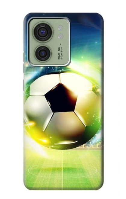 S3844 輝くサッカー サッカーボール Glowing Football Soccer Ball Motorola Edge (2023), Edge 40 バックケース、フリップケース・カバー