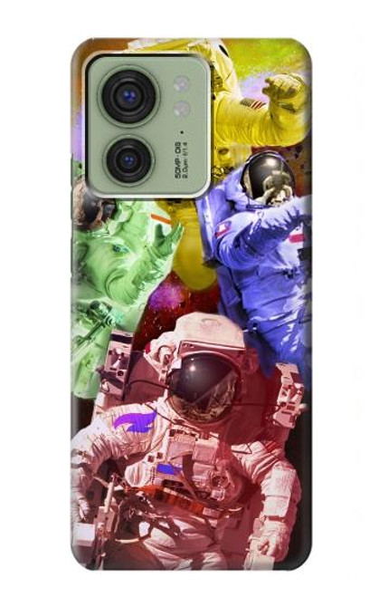 S3914 カラフルな星雲の宇宙飛行士スーツ銀河 Colorful Nebula Astronaut Suit Galaxy Motorola Edge (2023), Edge 40 バックケース、フリップケース・カバー