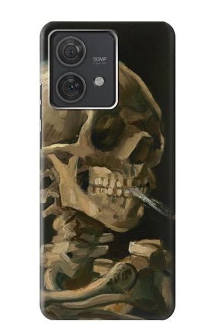 S3358 ヴィンセント・ヴァン・ゴッホ スケルトンタバコ Vincent Van Gogh Skeleton Cigarette Motorola Edge 40 Neo バックケース、フリップケース・カバー