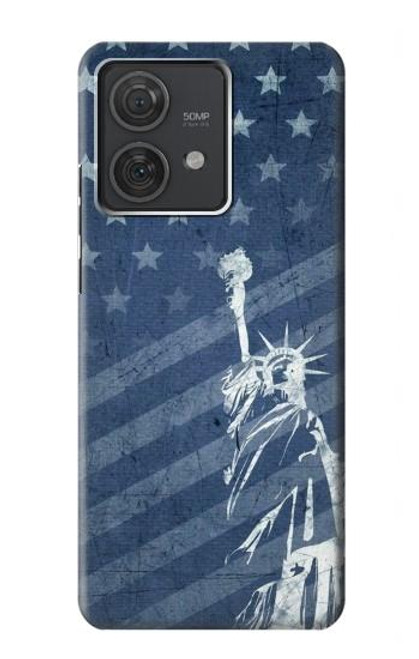 S3450 米国旗の自由の女神 US Flag Liberty Statue Motorola Edge 40 Neo バックケース、フリップケース・カバー
