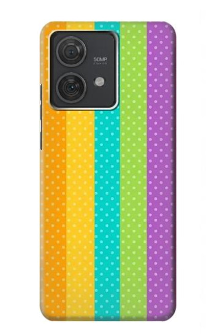 S3678 カラフルなレインボーバーティカル Colorful Rainbow Vertical Motorola Edge 40 Neo バックケース、フリップケース・カバー