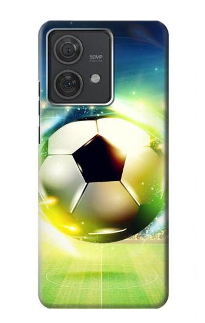 S3844 輝くサッカー サッカーボール Glowing Football Soccer Ball Motorola Edge 40 Neo バックケース、フリップケース・カバー
