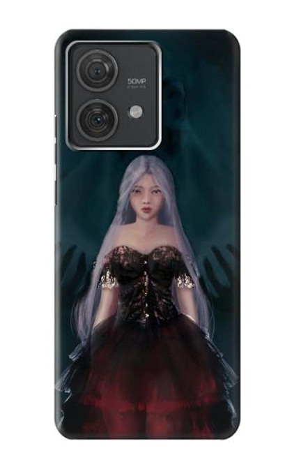 S3847 リリス 花嫁 ゴシック女 スカル死神 Lilith Devil Bride Gothic Girl Skull Grim Reaper Motorola Edge 40 Neo バックケース、フリップケース・カバー