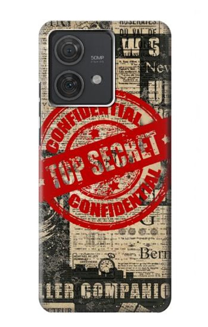 S3937 テキスト トップ シークレット アート ヴィンテージ Text Top Secret Art Vintage Motorola Edge 40 Neo バックケース、フリップケース・カバー