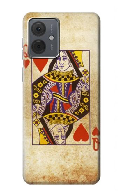 S2833 ポーカーカード ハートの女王 Poker Card Queen Hearts Motorola Moto G14 バックケース、フリップケース・カバー