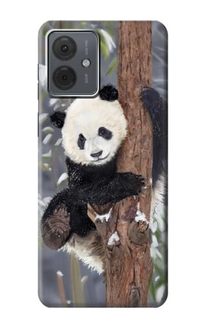 S3793 かわいい赤ちゃん雪パンダのペイント Cute Baby Panda Snow Painting Motorola Moto G14 バックケース、フリップケース・カバー