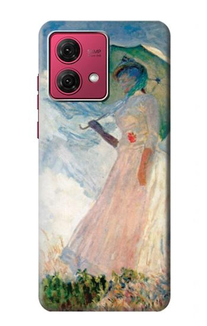 S0998 クロード・モネ 日傘を差す女 Claude Monet Woman with a Parasol Motorola Moto G84 バックケース、フリップケース・カバー
