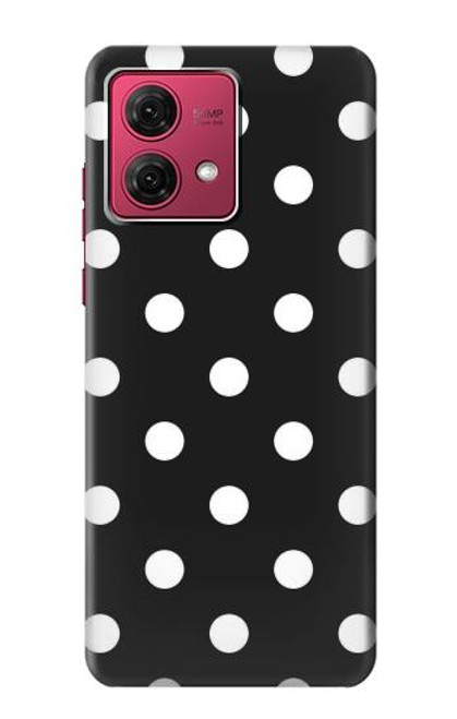 S2299 黒い水玉 Black Polka Dots Motorola Moto G84 バックケース、フリップケース・カバー