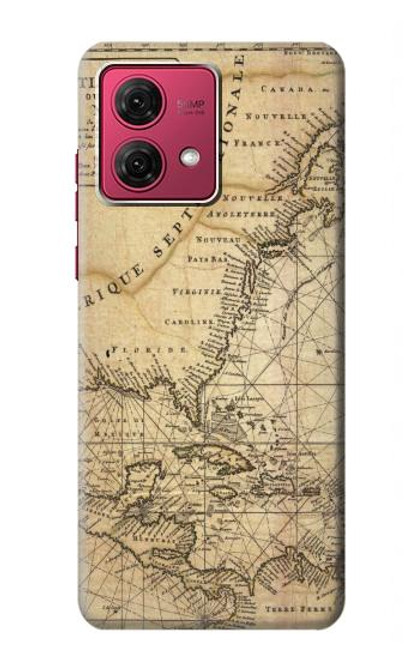 S2506 探検北アメリカ地図 Exploration North America Map Motorola Moto G84 バックケース、フリップケース・カバー