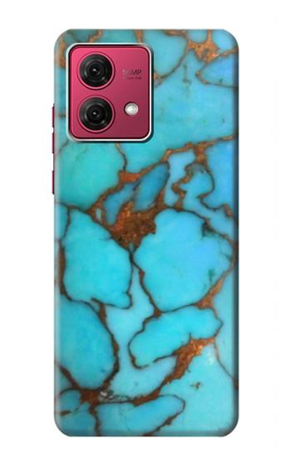 S2685 アクアターコイズ宝石グラフィックプリント Aqua Turquoise Gemstone Graphic Printed Motorola Moto G84 バックケース、フリップケース・カバー